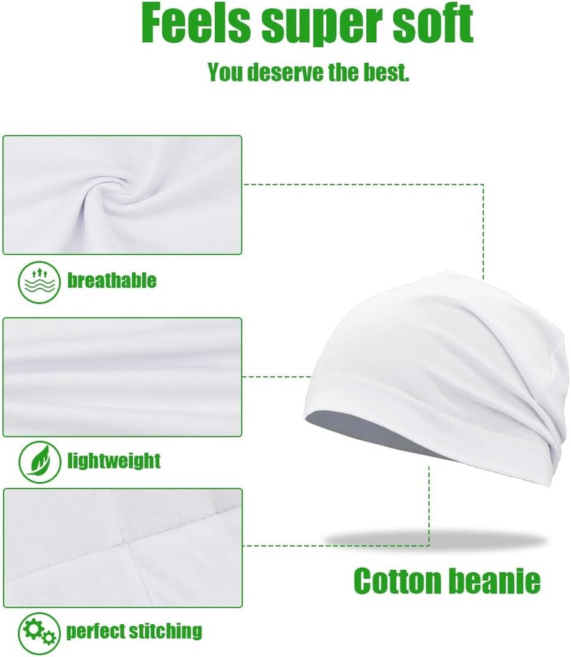 SRLLBBY Lightweight Cotton Beanie, Breathable Thin Sleep Hats, Skull Caps for Running Cycling Hiking Fishing - Image 4